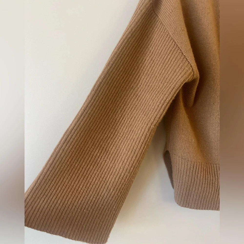 A.L.C. Tan Button-Up Women's wool Cardigan - Picture 3 of 6